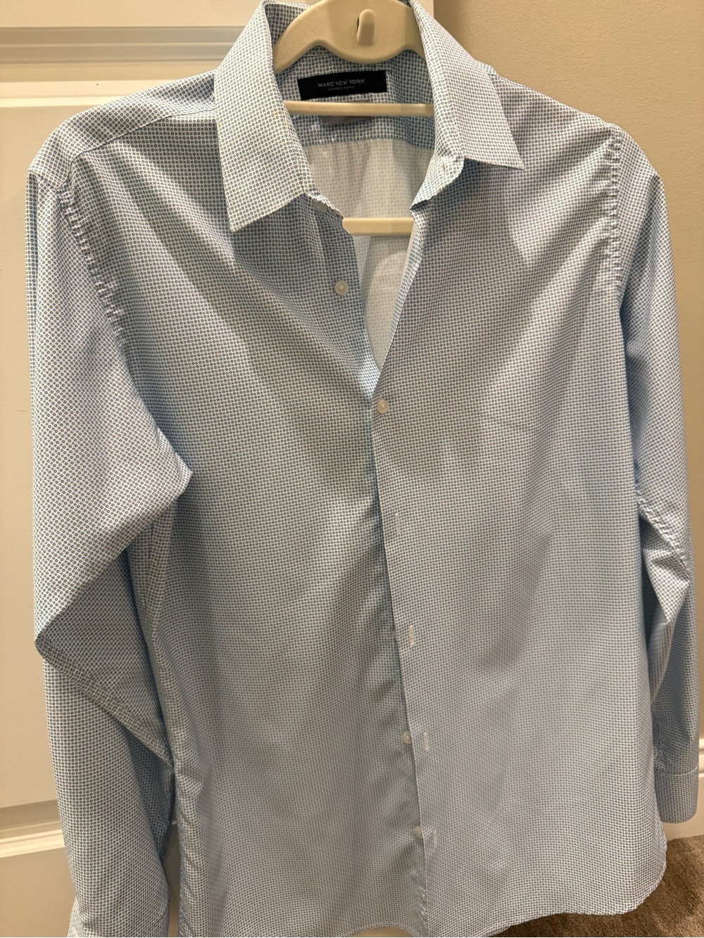 Marc New York Light Blue Micro-Check Button-Down Shirt
